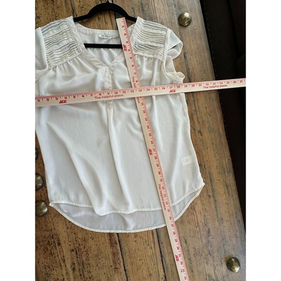 Daniel Rainn Womens Off-White Blouse Medium short sleeve polyester v-neck - Picture 7 of 7
